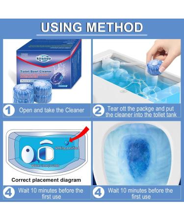 KIISIISO 54-Pack Toilet Bowl Cleaner Tablets for Commercial & Household Use - Blue, Multipurpose, Drop-in Tank Deodorizers - Buy Online on GoSupps.com