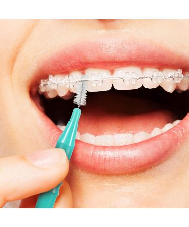 Interdental Brush Toothpick - Toothed Dental Cleaning Tool with Storage Box | Red Blue Green Orange | Ideal for Oral Care - 40 Pack - Buy Online on GoSupps.com