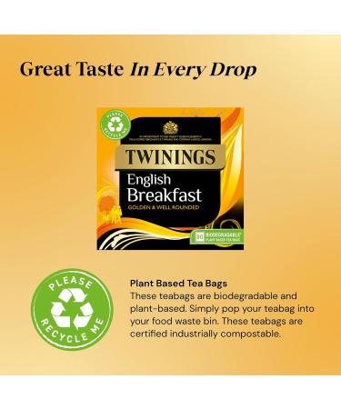 Twinings English Breakfast Tea | Golden Well Rounded & Full Bodied Black Tea | Multipack Bulk Buy 320 (4 x 80) Biodegradable Tea Bags English Breakfast 80 Count (Pack of 4) - Buy Online on GoSupps.com