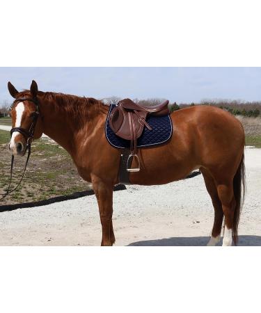 BasEQ Diamond Quilted Saddle Pad with Piping Navy/White - One Stop Equine Shop - Buy Online on GoSupps.com