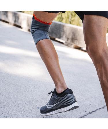 THUASNE Reinforced Support Knitted Sport Knee Pad - Comfortable Elastic Fabric with Soft Lateral Ribs - CE Medical Device - Grey - Buy Online on GoSupps.com