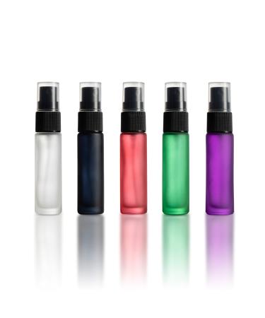 10ml Frosted Multicolored Set with Black Fine Mist Spray Top (10 Pack)