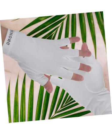 OSALADI 1 Pair Uv Gloves Summer Beach Gloves Summer Driving Gloves Nail Dryer Uv Glove Outdoor Hiking Gloves Nail Art Skin Care Supply Miss White Manicure Skin Care Products Fabric 19.5x8cm White - Buy Online on GoSupps.com