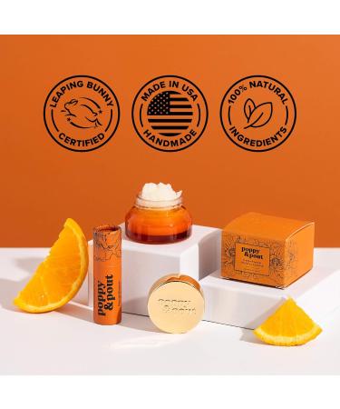 Poppy & Pout Jumbo Lip Balm 2 Pack All Natural Lip Balms & Moisturizers Hydrates with Beeswax Vitamin E Organic Coconut Island Coconut & Orange Bloom - Buy Online on GoSupps.com
