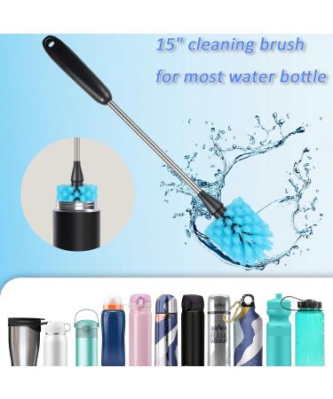 4-Part Bottle Brush Cleaning Set - Perfect for Tight Neck Bottles Water Bottles Baby Bottles & Straws - Blue - Buy Online on GoSupps.com