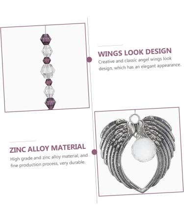 GRIRIW Home Accessories Crystal Pendant Decor Ornament Car Pendant Hanging Items Angel Wings Pendant Charm Household Violet 39x6.5cm - Buy Online on GoSupps.com