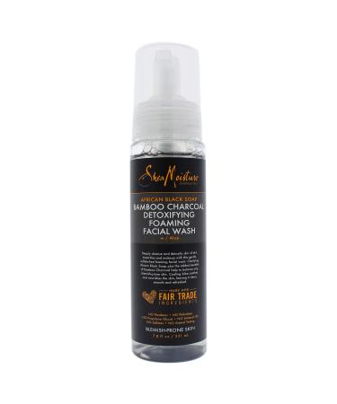 Shea Moisture African Black Soap Bamboo Charcoal Detoxifying Foaming Facial Wash for Unisex  7.8 Ounce