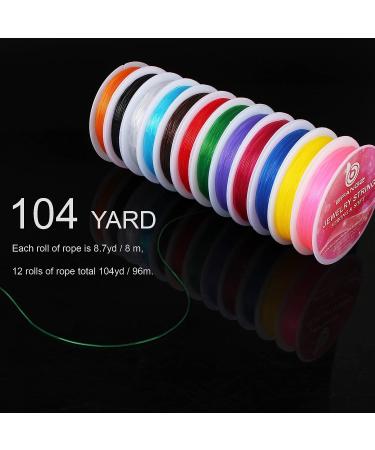 BFANGZ 0.8mm Elastic String Cord Rope for Jewelry Making - 10 Pcs Colorful Stretch String Cord (80M) - Black, Coffee, Green, Orange, Yellow - Buy Online on GoSupps.com