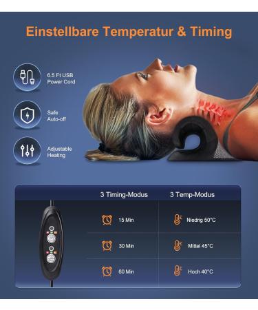 Neck Extensor & Stretcher - Ultimate Neck Support & Relaxation | Chiropractic Pillow & Massage - Black - Buy Online on GoSupps.com