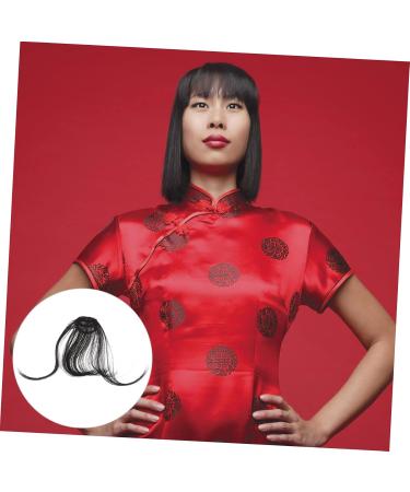 POPETPOP Piece Scisors Scissors Clip in Hair Bangs Brown Wig with Bangs Black Ponytail Wig Human Hair Clip in Extensions French Hair Pin Cosplay Curtain Upper Clip Bang Clip Miss Tassel medium Black - Buy Online on GoSupps.com