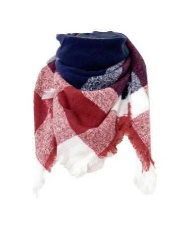Hanxiulin ladies cotton scarf print neck cloth scarf soft wrap triangular scarf wrap scarf cloth winter scarf multi -purpose scarf for women scarf unit size marine