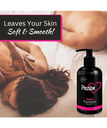 Passion Massage Oil for Couples - Set of 2 All-Natural Oils (Lemon Cr me & Tropical Paradise) | Full Body Relaxation & Aromatherapy - Buy Online on GoSupps.com