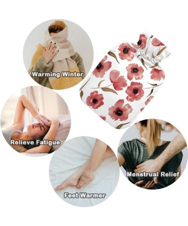 Shop Naanle 2L Hot Water Bottle - Poppy Flowers | Pain Relief for Menstrual Cramps & Heat Therapy | Large Transparent Design - Buy Online on GoSupps.com