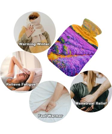 Naanle Lavender Fields Hot Water Bottle with Cover | 1L Heat Bottle for Back Pain Relief & Cold Therapy - Hand & Foot Warmer - Buy Online on GoSupps.com