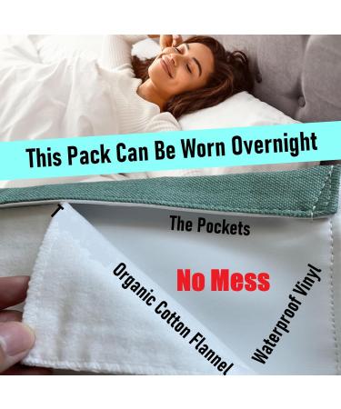 Organic Castor Oil Pack Wrap - Reusable Liver Detox Pack with Two Flannel Layers | Green L-XL - Ideal for Inflammation Relief - Buy Online on GoSupps.com