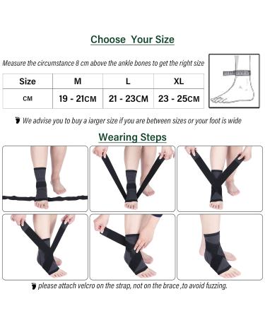 Adjustable Compression Ankle Brace for Injury Recovery Men & Women Sports Support Stabilizes Ligaments Eases Swelling Medium Size - Buy Online on GoSupps.com