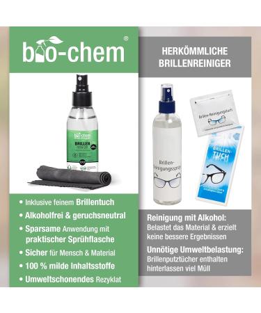 Bio-Chem Anti-Fog Glasses Cleaner - 5x250ml Refill + Premium Microfiber Cloth | Anti-Fog Protection for Better Vision - Buy Online on GoSupps.com