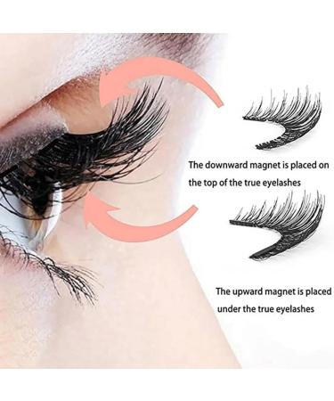 Natural Magnetic False Eyelashes Kit Reusable Magnetic Lashes without Eyeliner Natural Look 3D Effect Glamorous Magnetic False Eyelashes with Applicator Easy Wear No Glue NoMakeup Remover(B06-3) - Buy Online on GoSupps.com