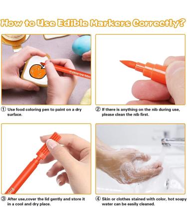 HZSZJMN 10Pcs Food Markers Edible Pens for Cake Decorating Edible Markers for DIY Fondant Cakes Cookies Frosting Easter Eggs Baking Decorating - Buy Online on GoSupps.com