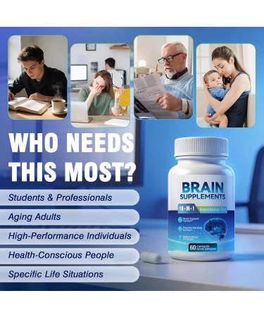 18-in-1 Brain Supplement for Memory and Focus Nootropic Capsules with Alpha GPC Bacopa Ginkgo Biloba Lion's Mane Vitamin B6 & B12 | Cognitive Health Mental Clarity | Vegan Non-GMO - Buy Online on GoSupps.com