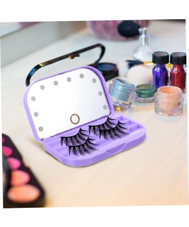 FRCOLOR Led Eyelash Organizer With Mirror Led Lighting Compact Solution For False Eyelashes Including Storage Space For Eyelash Curler Makeup Accessories For Travel - Buy Online on GoSupps.com