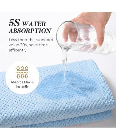 Microfiber Hair Towel for Women | Large Fast-Drying Absorbent Turban - Anti-Frizz & Lightweight for Curly Thick Hair - Blue - Buy Online on GoSupps.com