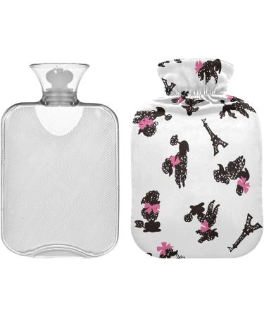 Naanle Poodle Dog Eiffel Tower Heat Bottle - 2L Transparent Warm Water Bottle for Pain Relief Hot & Cold Therapy - Ideal Hand & Feet Warmer - Buy Online on GoSupps.com