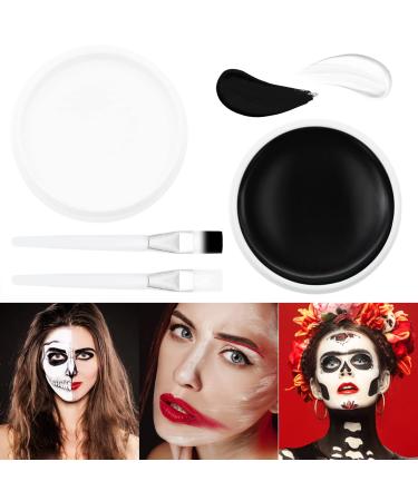 Halloween Makeup Face Body Paint - Professional SFX Makeup Kit Special Effects Ghost Skeleton for Adult Full Coverage Cosplay Corpse Paint Fx Makeup (Black & White)