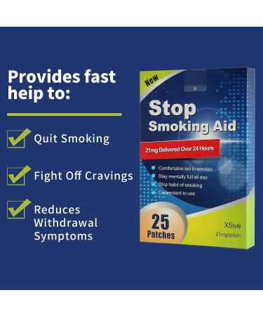 X5ive Stop Smoking Patches Step 1-3 | 25 Nicotine Transdermal Patches for Easy & Effective Quit Smoking - Buy Online on GoSupps.com