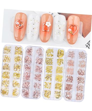 Housoutil 1 Box Manicure Decoration Decorations Boxed Knot Top Headband Nail Art Decoration Metal Nail Accessories Nail Art Rivet Velvet Cosmetic Bag Natural Nails Stud Rose Gold Size 1 As Shown - Buy Online on GoSupps.com