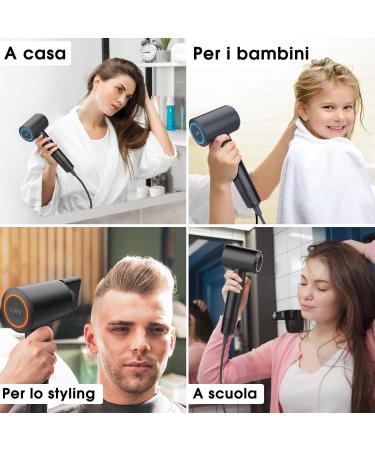 LKV HAIR DROYER Professional High Speed 200 Million Negative Ionic Hair Dryer 36ms Airflow Diffuser and Concentrate Sprayer Bathroom Travel Gray - Buy Online on GoSupps.com