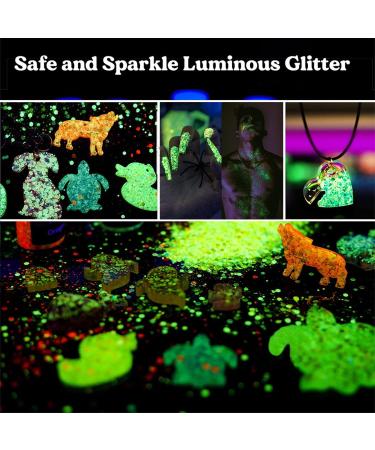 Glow in The Dark Face Body Glitter Gel Set - Holographic Iridescent Chunky Glitter for Women - UV Black Light Makeup for Carnival Party - Buy Online on GoSupps.com