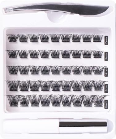 SISILILY Individual Lashes Cluster 45 Pcs DIY False Eyelashes Extension Kit - Reusable 3D Soft Natural C CC D Curl with Glue - 10/12/14/15/16mm Length - DM05 - Buy Online on GoSupps.com