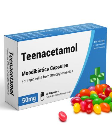 Teenacetamol - Funny Gifts for Teens. Joke Prank Pill Box Jelly Bean Sweets 50g. Gifts for Boys Teenage Gifts for Girls 13th Birthday Gifts 17th Birthday 18th Birthday Gifts for Boys & Girls