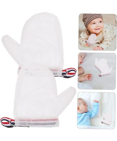 FOMIYES 2 Pairs Anti-eating Gloves Essentials for Newborn Thumb Sucking Stop for No Scratch Gloves Mittens Weaning Pacifiers Baby Supplies Nylon Boy White Anti-eating Hands Nail Biting - Buy Online on GoSupps.com