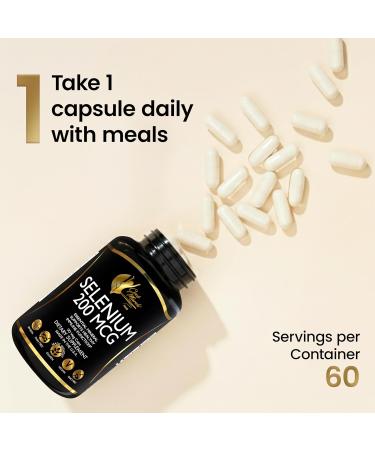 Coc March N.M.D. Selenium 200 mcg Thyroid & Immune Support Supplement Essential Mineral for Metabolism & Antioxidant Defense Gluten Free, Dairy Free & Vegan 3 Month Supply, 60 Capsules - Buy Online on GoSupps.com