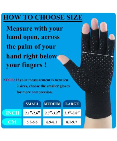 2 Pairs Arthritis Compression Gloves for Pain Relief - Small Grey1+Pure Black1 - Buy Online on GoSupps.com