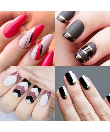 French Tip Nail Guides - Self-Adhesive V-Shaped Manicure Stickers - DIY Decoration Tools (11 Designs, 36 Sheets) - Buy Online on GoSupps.com
