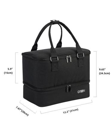 GR69N Nail Polish Organizer- Double Layer Storage Bag for Nail Lamp, 40 Bottles (2ml-15ml), Patented Design, Tons of Space for Supplies- Black - Buy Online on GoSupps.com