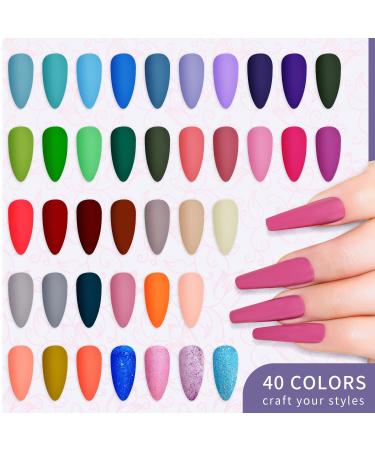 45PCS Gel Nail Polish Kit - 40 Colors Soak Off Gel Nail Set with Base Coat, Glossy & Matte Top Coat - Green Blue Red Pink Nude Collection - Perfect Gifts for Women - 40+5 KIT P - Buy Online on GoSupps.com