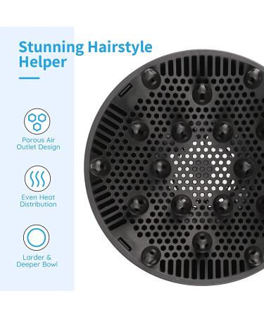 Segbeauty Professional Hair Dryer Diffuser for Curly & Wavy Hair - Fast Drying, Frizz-Free, 1.58-2.16in Nozzle - Black - Buy Online on GoSupps.com