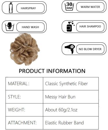 hair pieces for women messy buns hair piece Curly Wavy Hair Scrunchies Accessories Pieces Synthetic Updo Donut Ponytail Hair Extension extensions For Women Girls fluffy fake invisible brown. Dirty Blonde - Buy Online on GoSupps.com