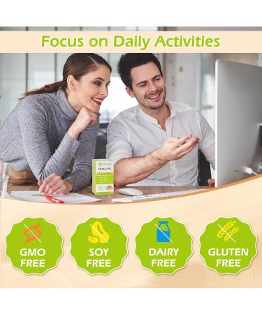 OMOGS Algae DHA - 600 mg Omega-3 DHA Softgels with Phosphatidylserine & Walnut Oil Supports Healthy Brain Function Vision Eye & Memory Gluten Free Non-GMO 90 Softgels - Buy Online on GoSupps.com