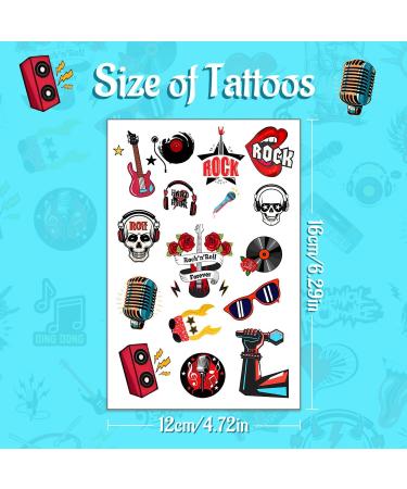 20 Sheets Rock and Roll Temporary Tattoos Rock Star Party Favors Party Decorations Supplies Gifts Born to Rock 50s/80s Rock Theme Party Temporary Tattoos - Buy Online on GoSupps.com