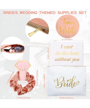 Stylish Bride Present JGA Party Accessories - 24-Piece Bridal Headband & Makeup Bag Set for Weddings & Engagements - Buy Online on GoSupps.com