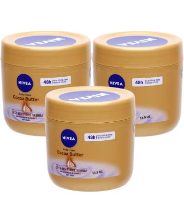 Nivea Cocoa Butter Body Cream for Dry Skin - 13.5 Fl Oz / 400 mL x 3 Pack
