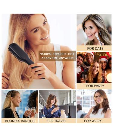 JUMPHIGH Ionic Hair Straightening Brush - Fast MCH Ceramic Heating - Anti-Scald - Auto Temperature Lock - Portable Straightening Comb for Home and Travel Black - Buy Online on GoSupps.com