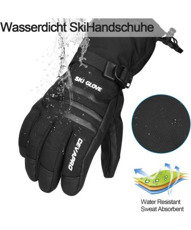 Yobenki Ski Gloves - Warm 3M Thinsulate Snowboard Gloves for Men with Touchscreen | Winter Outdoor Gear (-34 /-30 ) - Anti-Rolling Black L - Buy Online on GoSupps.com