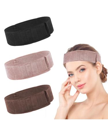 AHQiZFX 3 Pieces Wig Grip for Female Adjustable Wig Grip Headband Wig Grip Bands for Keeping Wigs in Place Wig Grip Cap Wig Accessory for Women Wigs Gripper No Slip Velvet Wig Head Grip Band Beige