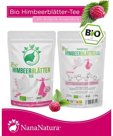 NanaNaturas Organic Raspberry Leaf Tea pregnancy tea herbal tea midwife recipe birth preparation 100 natural 85g - Buy Online on GoSupps.com
